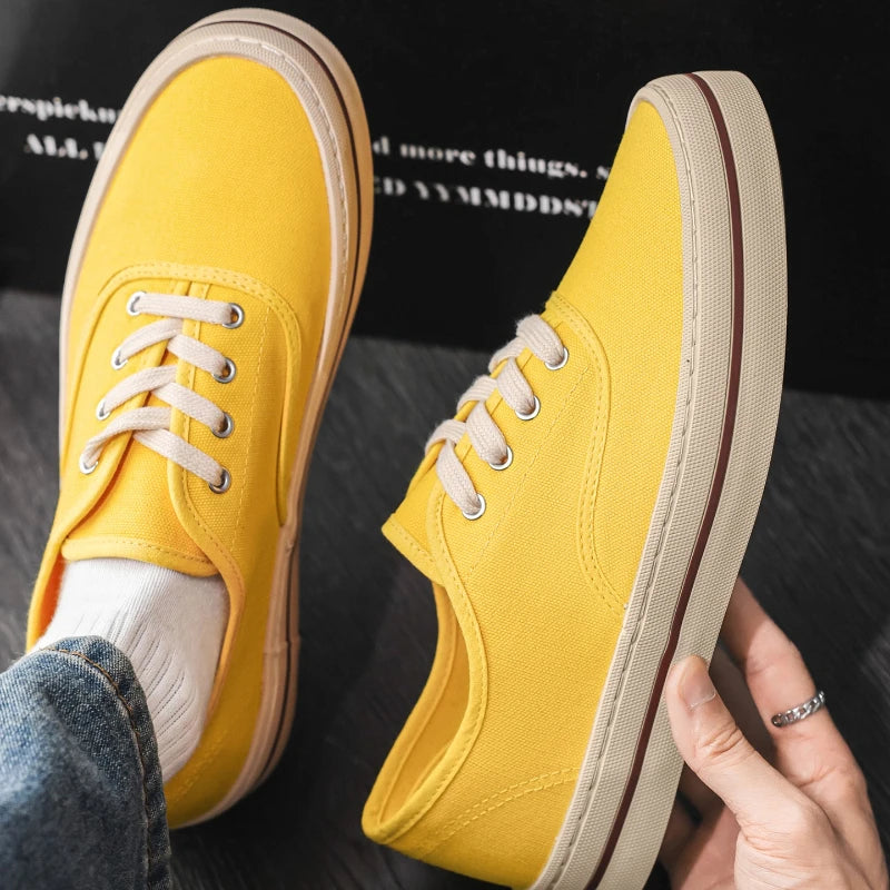 YUYIN 2026 New Men Vulcanized Canvas Shoes Sneakers Comfort Light Student Trendy Casual Male Daily Outdoor Walking Footwear