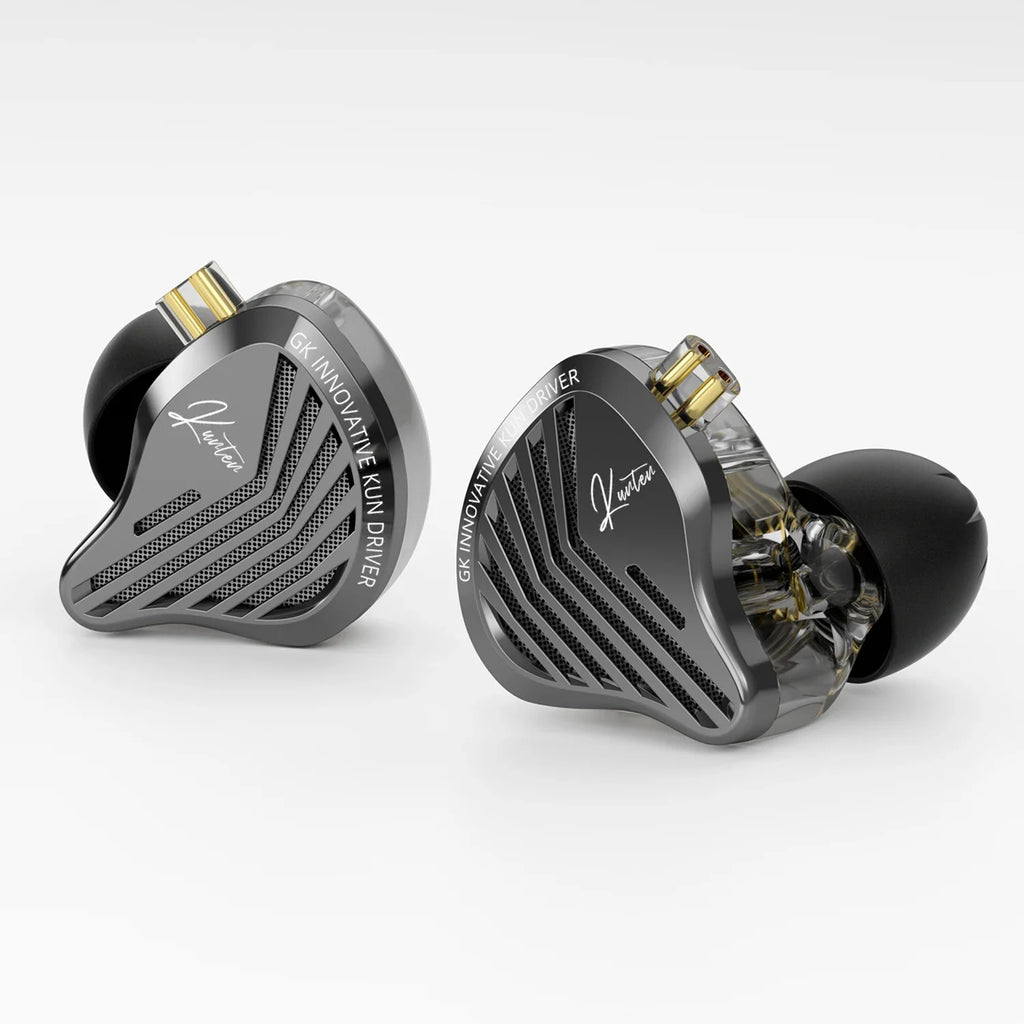 Gk Kunten 1DD Dynamic Drive Earphone Hifi IEMs In Ear Earbuds 2pin Detachable Cable Metal Gamer Headset