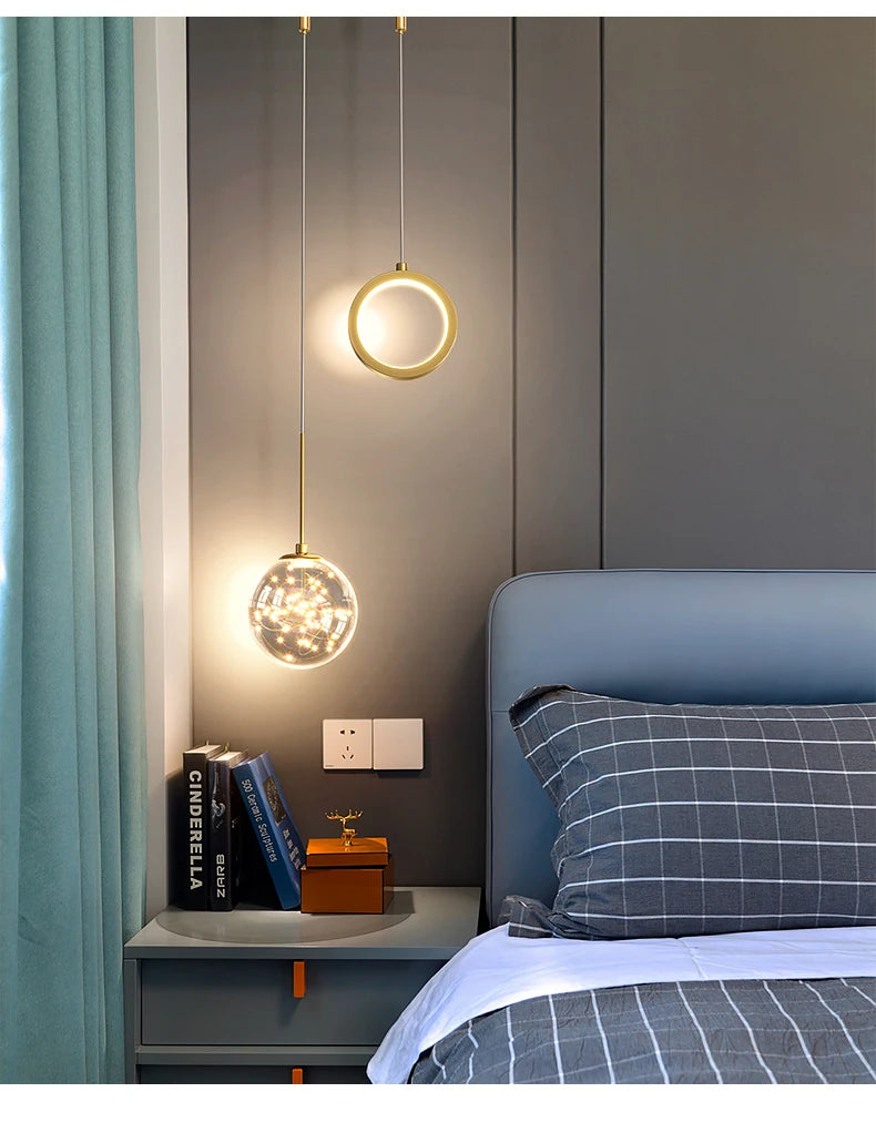 Modern Simplicity LED Pendant Light Indoor Lighting Fixture Living Bedroom Bedside Home Decoration Dining Table Hanging Lamps