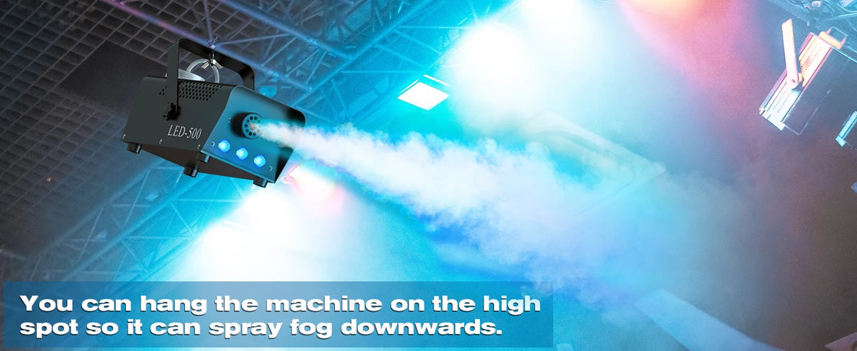 Yiflamefly 500W RGB LED Smoke Fog Machine Fogger Stage Lighting Effect with Remote Control for Wedding DJ Show Concert Bar Party