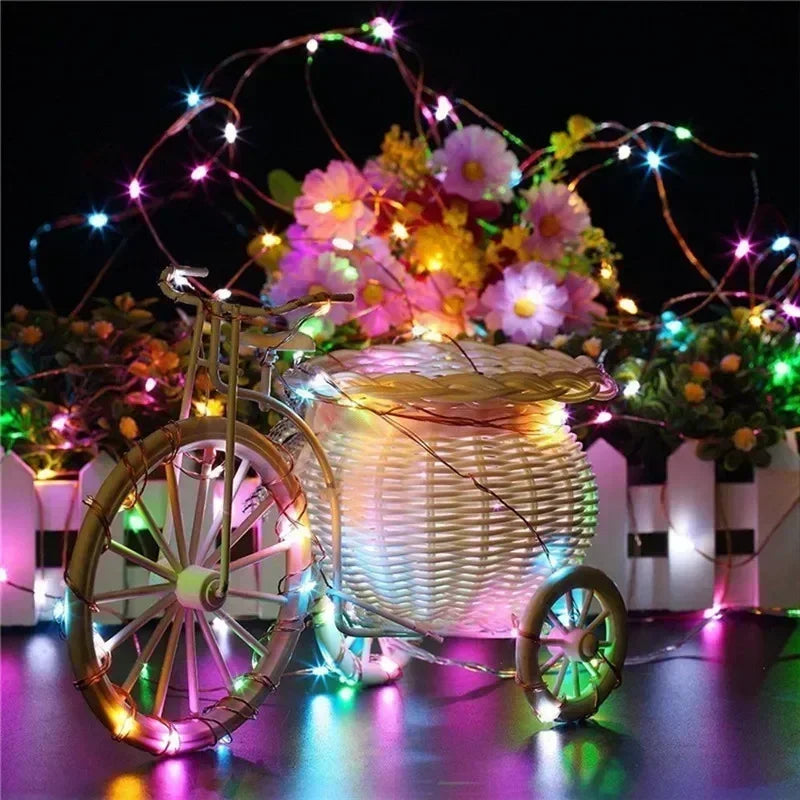 2~30M Ultra Long Solar String Fairy LED Light Outdoor Copper Waterproof Wedding Garland Decoration Garden Lights Party 8 Modes