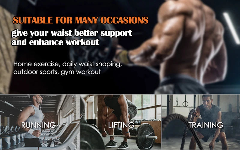 Men Body Shaper Waist Trainer Slimming Fitness Belt Weight Loss Fat Burning Sport Girdle Sweat Trimmer Workout Cincher Shapewear
