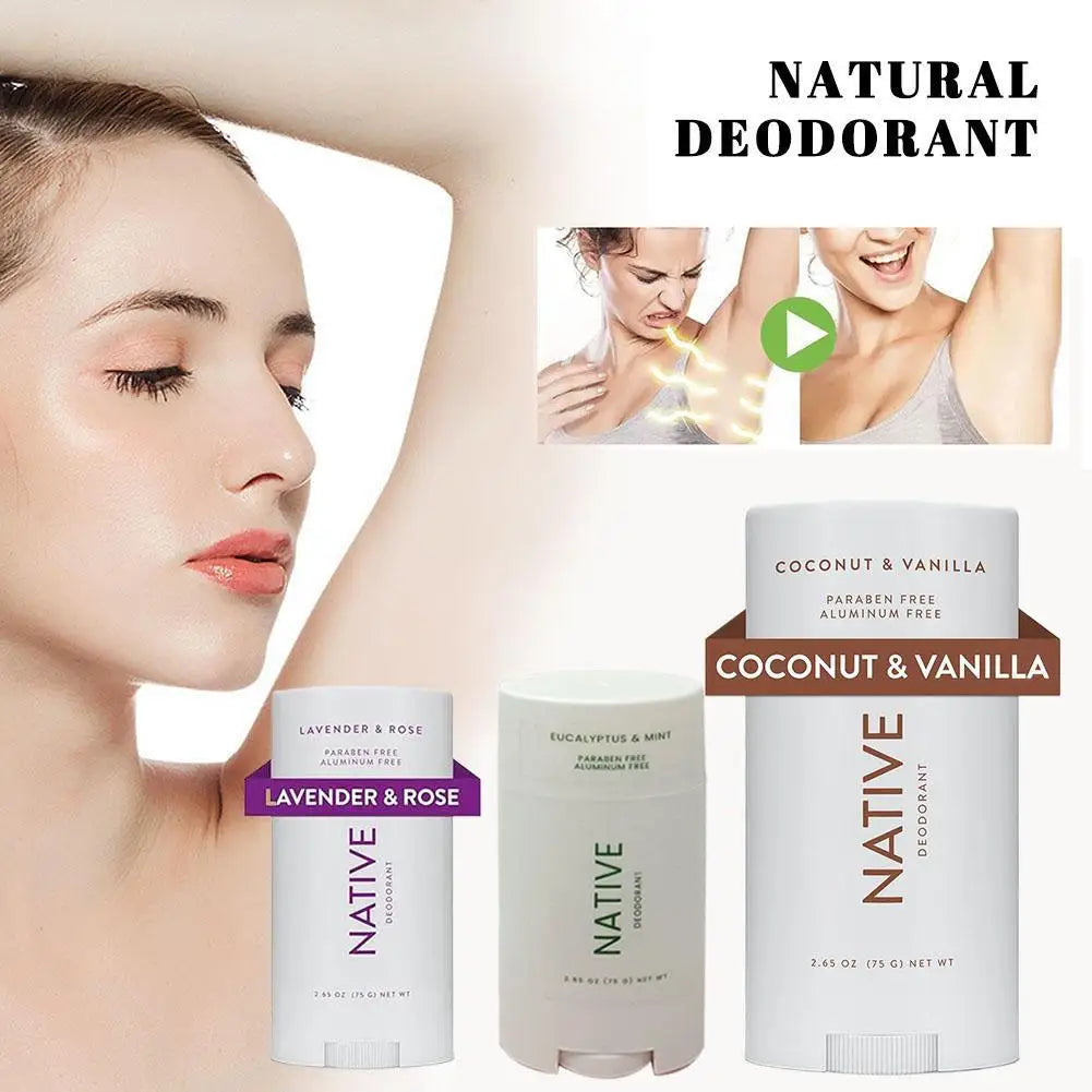 75g NATIVE Original Coconut Vanilla Deodorant Eucalyptus Mint Lavender Rose Sensitive Healthy Body Antiperspirant Cream Stick