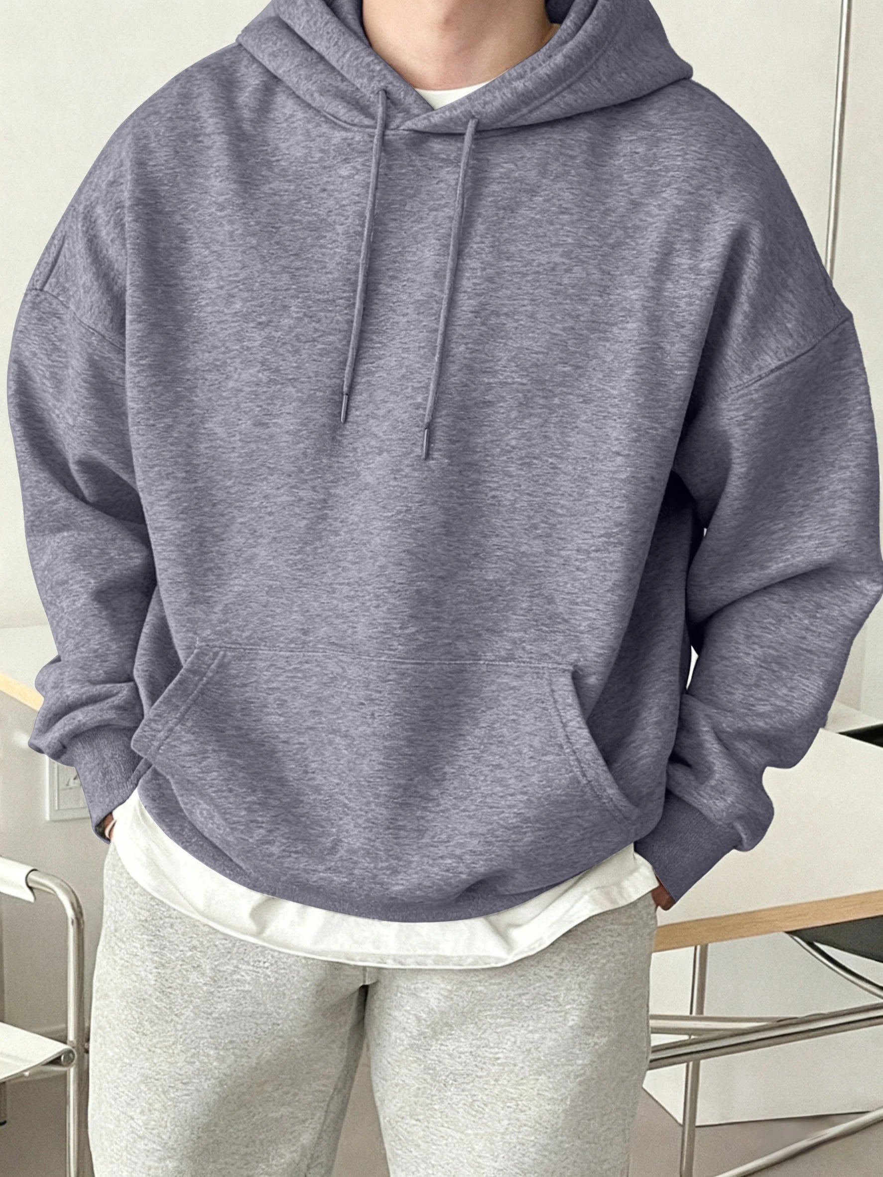 Fashion Solid Sweatshirt Sport Comfy Tracksuit Fleece Autumn Hoodies Man Basics Warm Streetwear Casual Jogging Clothes Unisex