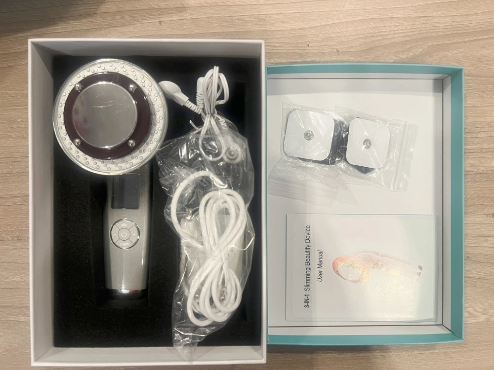 8 IN 1 EMS Body Slimming Massager Anti Cellulite Ultrasonic Cavitation Weight Loss Machine Fat Burner Electric Infrared Slimming