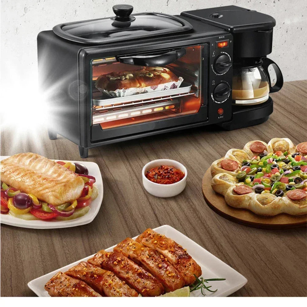 3 in 1 Breakfast Machine. Toaster. Coffee Machine. Oven. Kitchen Oven. Kitchen Appliances.