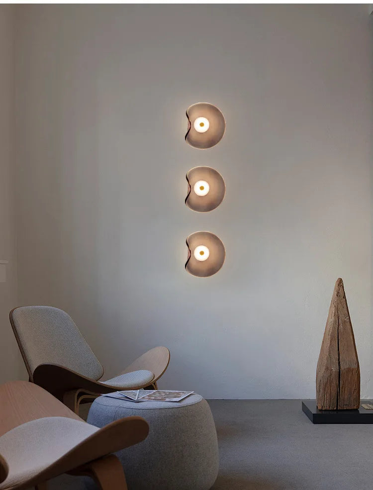 Light Luxury Postmodern Glass Wall Lamps Irregular Round Glass Minimalist Nordic Living Room Corridor Bedroom Bedside Wall Light