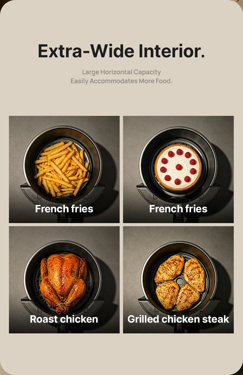 Oven Oilless Cooker with Touch Control Nonstick Basket Visible Window 8L Air Fryer with Electric Hot Fryer