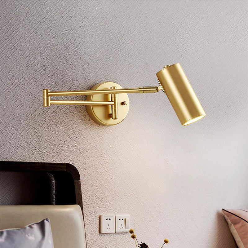 Modern Indoor Touch Sensor Wall Lights Adjustable Swing Long Arm LED Wall Lamps Internal Bedside Lighting Decor Sconce Lights