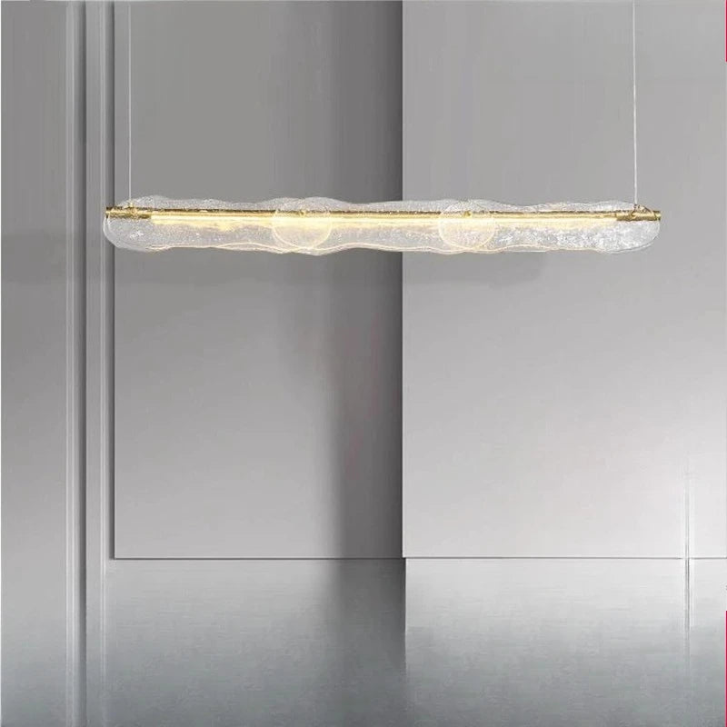 Restaurant modern simple glass crystal bar counter front desk exhibition hall strip decorative lamp