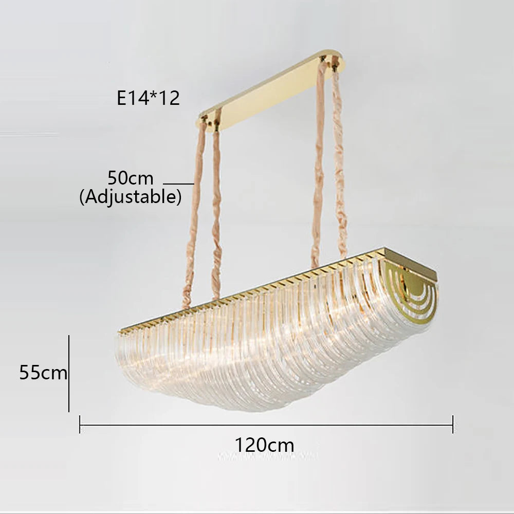 Modern Nordic U -shaped Glass Tube Living Room Chandelier Lighting Luxury Hotel Hall Bedroom Home Decor Suspension Pendant Lamps