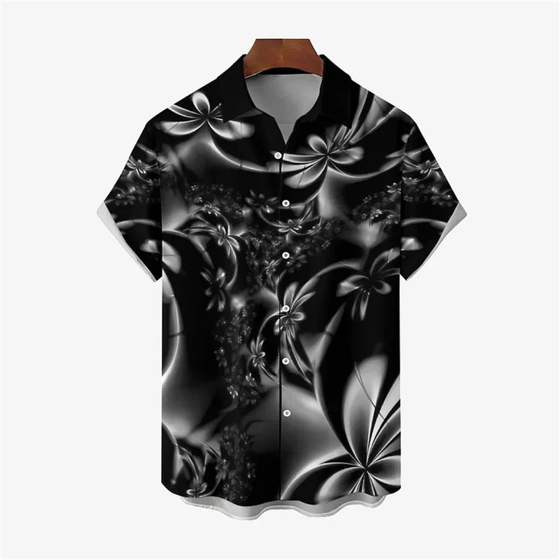 Colorful Men's Linen Summer Short Sleeve Shirt Fashion, Short Sleeve Top 3D Cat Printed Pattern Men's Clothing,