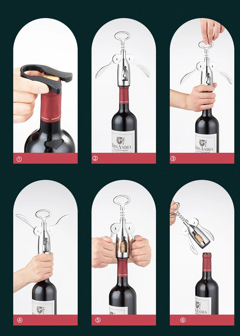 Hand Movement Bottle Opener Classic And Practical Stainless Steel Wine Opener Portable Wine Cork Remover Kitchen Gadgets