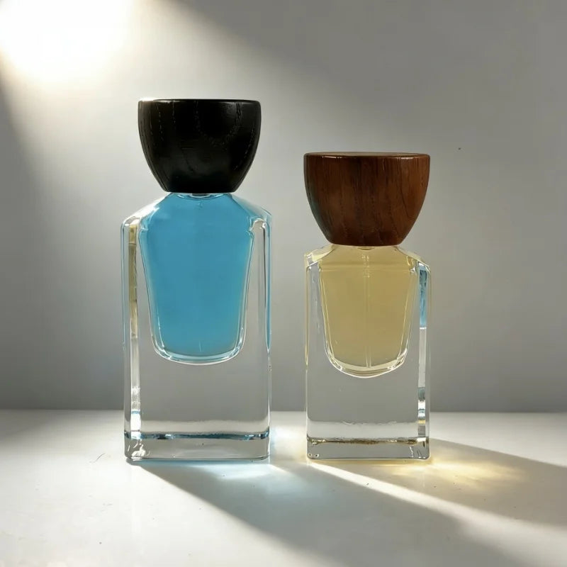 5pcs 30/50ml Premium Perfume Bottle Clear Square Glass Bottle Thickened Bottom Fine Mist Spray Bottle Crimp Nick Bayonet Bottle