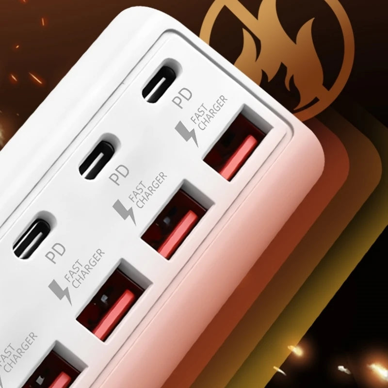 KUBIE USB Hub 8 Port Multi USB Splitter Power Adapter Multiple Expander With On Off Switch For PC Laptop MacBook Accessories