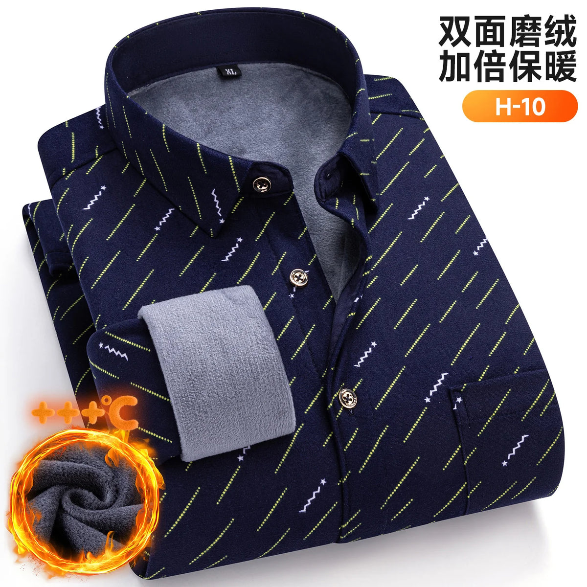 Autumn Winter New Fleece Plaid Shirt For Men Business Thickened Warm Double-sided Fleece Casual Non-ironing Fashion Check Shirts