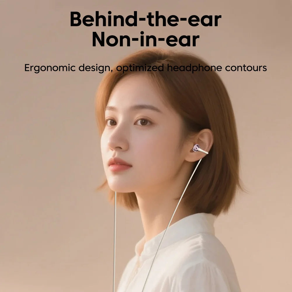 Clip-on Type C&3.5mm Wired Control Headphones HIFI Sound Sports Earbuds Gaming Headsets Earphones in HD Mic For iPhone 15 16 17