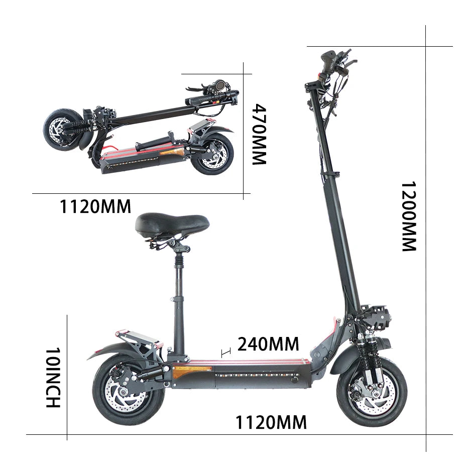 75km Long Range Electric Scooter 20Ah Battery 65km/h Top Speed Street Tires Adults Scooter Long battery life for commuting