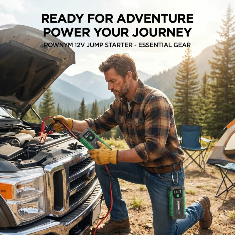 Car Jump Starter, 12V Auto Battery Booster,Portable Power Bank with Dual USB Ports, LED Emergency Light, Multi-Layer Safety Prot
