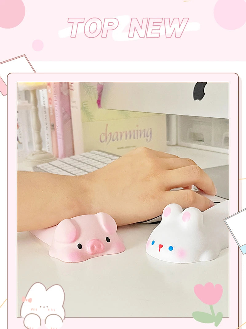 Cute Mouse Pad Keyboard Mouse Wrist Rest Support Girl Soft Computer Laptop Desk Mat Typing Protection Wrist Ergonomics Kawaii