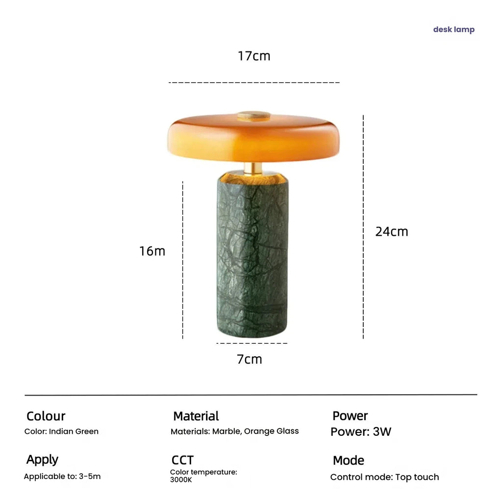 Table Lamps Luxury Glass 110V/220V Marble USB Lighting Rechargable Space Mood Light Table Light Bedroom Living Room Decoration