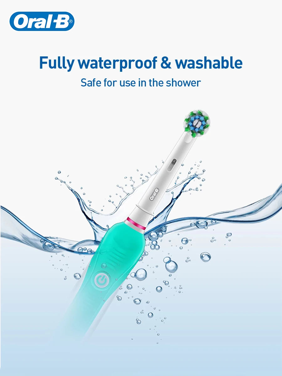 Oral-B Pro600 3D Electric Toothbrush IPX7 Waterproof Smart Timer Pressure Sensor Inductive Charging Adult Rechargeable Toothbrus