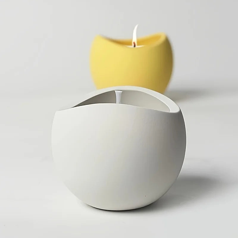 1pc Silicone Mold for Curved Candle Cups,  Featuring a Hybrid Shape Ideal for Creating Candle Holders for Christmas And Easte
