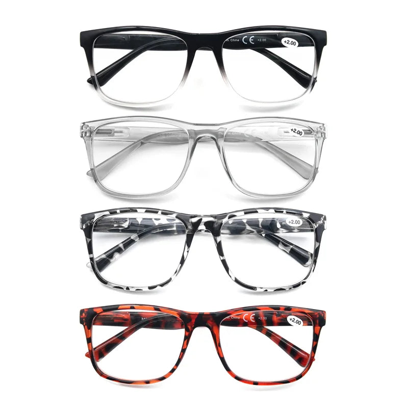 Oversized Reading Glasses Men Big Head Readers Women XL Eyeglasses Wide Square Large Read Glasses With Spring Hinge Clear Vision