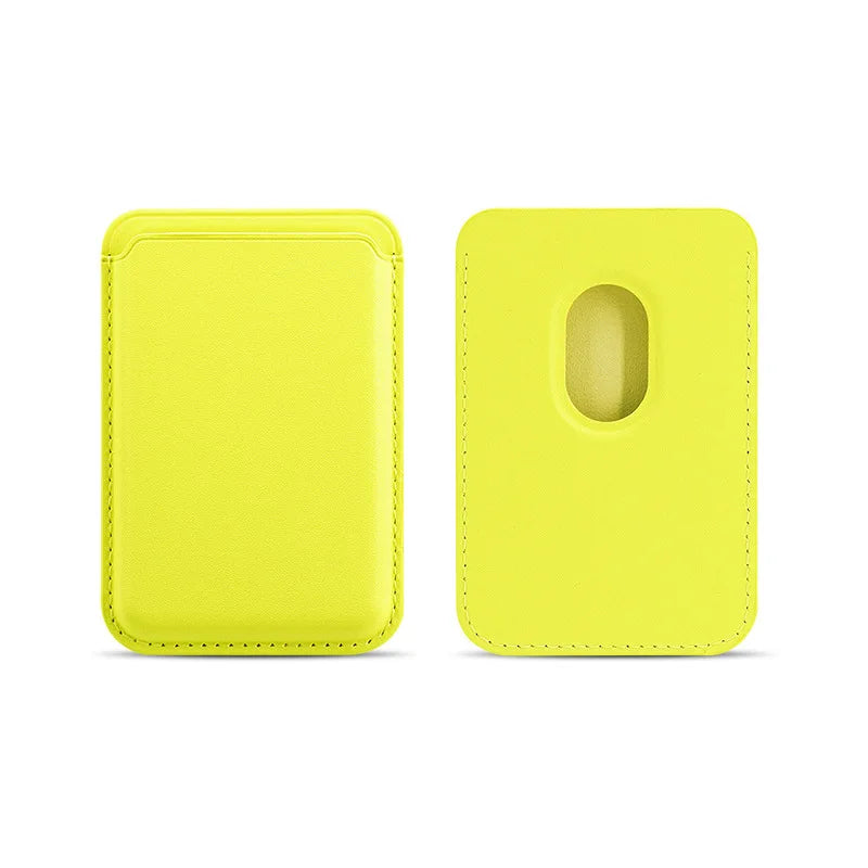 Magnetic Card Holder Leather PU Card Sleeve ID Card Holder Mobile Phone Back Sticker Bag For Magsafe iPhone 17 Card Holder Cover