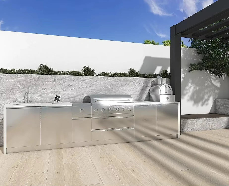 YG Custom Wholesale Supplier Stainless Steel Outdoor Kitchen Cabinet BBQ Island One Stop Complete Set Commercial or Home