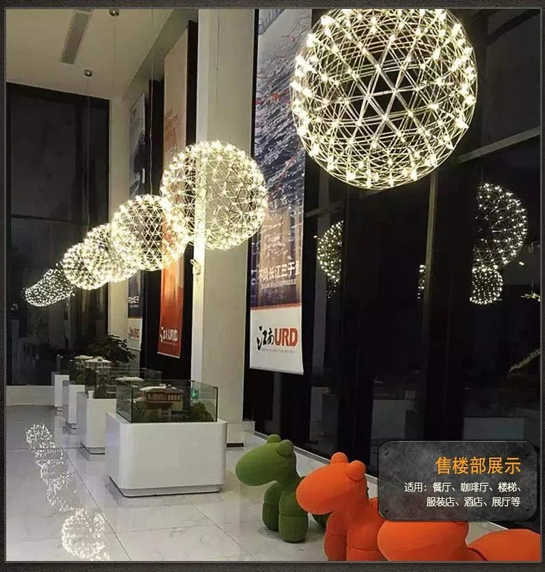 Sparkleball Panoramic Starry Sky Pendant Light Commercial Internet Celebrity Bar Salon Loft Duplex Art Ball Decorative Light