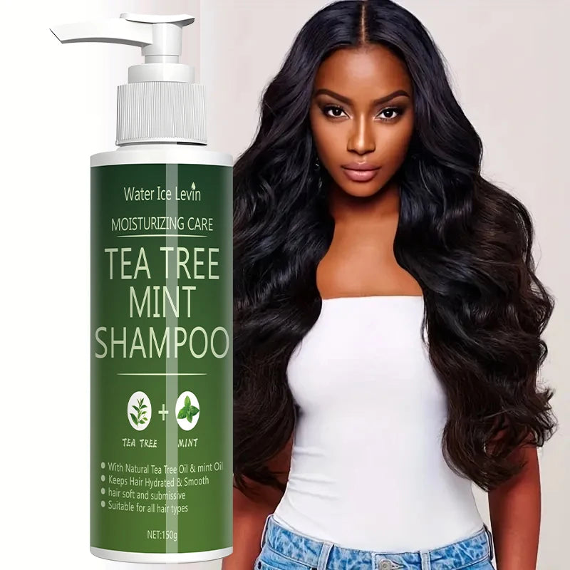 Tea Tree Mint Shampoo Natural Essence Revitalizes Hair. Dense Foam Cleansing. Strengthens. Smooths. Adds Volume Shine.
