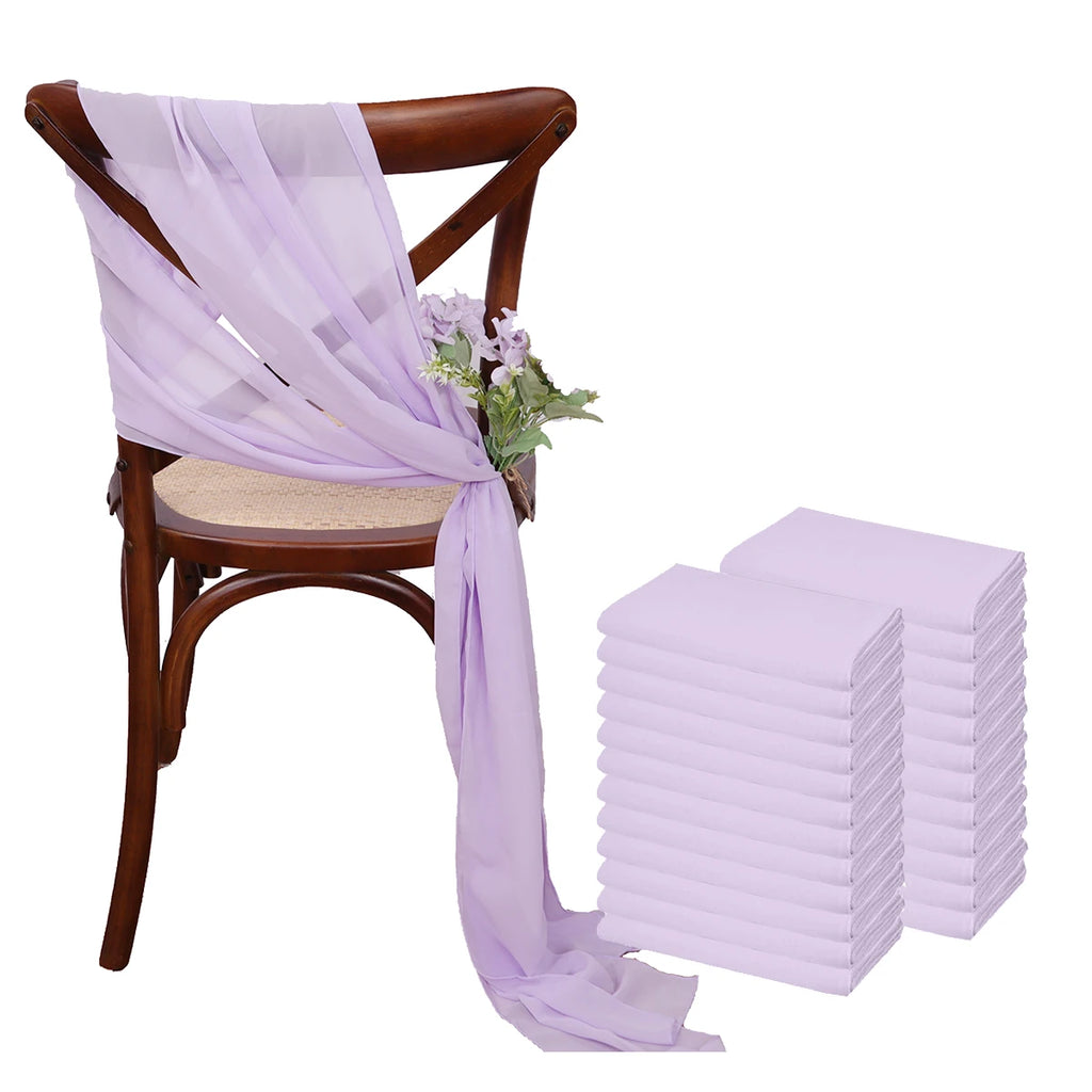 12 Pcs 17x275cm Green  Chiffon Chair Sashes  Wedding Chair Covers Ribbon Wedding Party Aisle Chair Decor