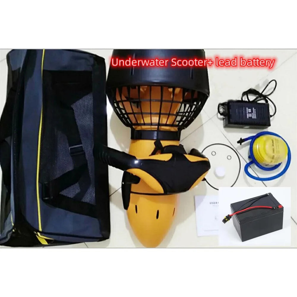 300W Electric Underwater Scooter Waterproof Water Sea Dual Speed Propeller Diving Scuba Scooter Water Sports Equipment Outdoor