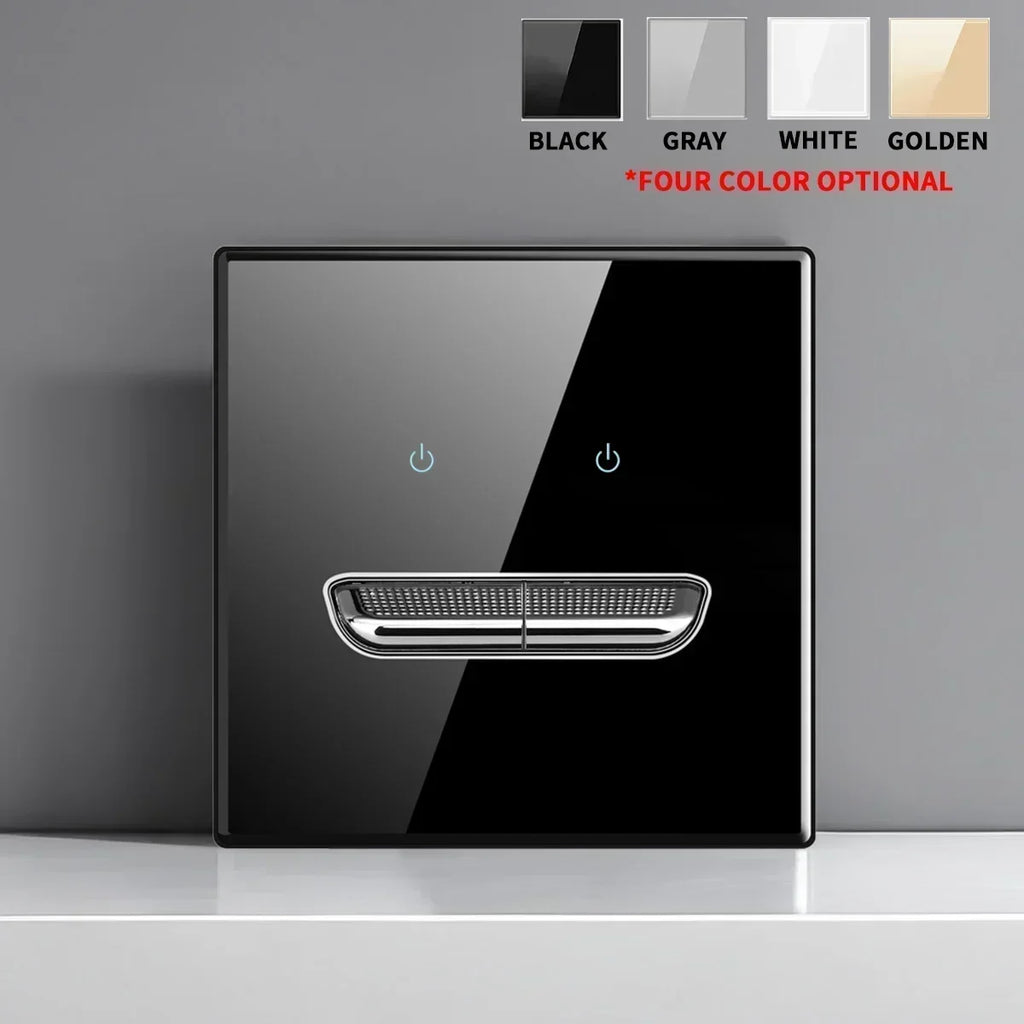 Black Tempered Glass Wall Switch Panel Led European 16a Socket Retro Toggle Light Switch Eu Uk Standard 1Gang-4gang 2usb Socket