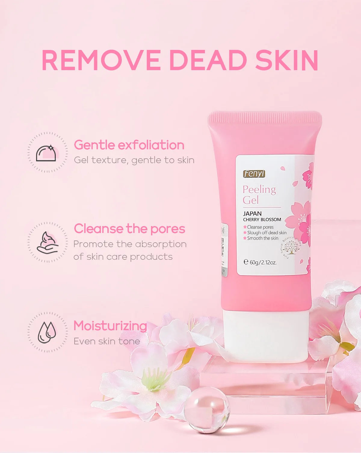 Cherry Blossom Peeling Gel Facial Exfoliating  Moisturizing Tender Body Cleansing Skin Care 60g