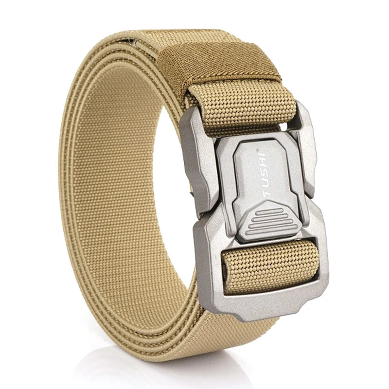 VATLTY 2023 Elastic Belt for Men Aluminum Alloy Quick Release Buckle Unisex Hiking Belt Military Tactical Belt Stretch Girdle