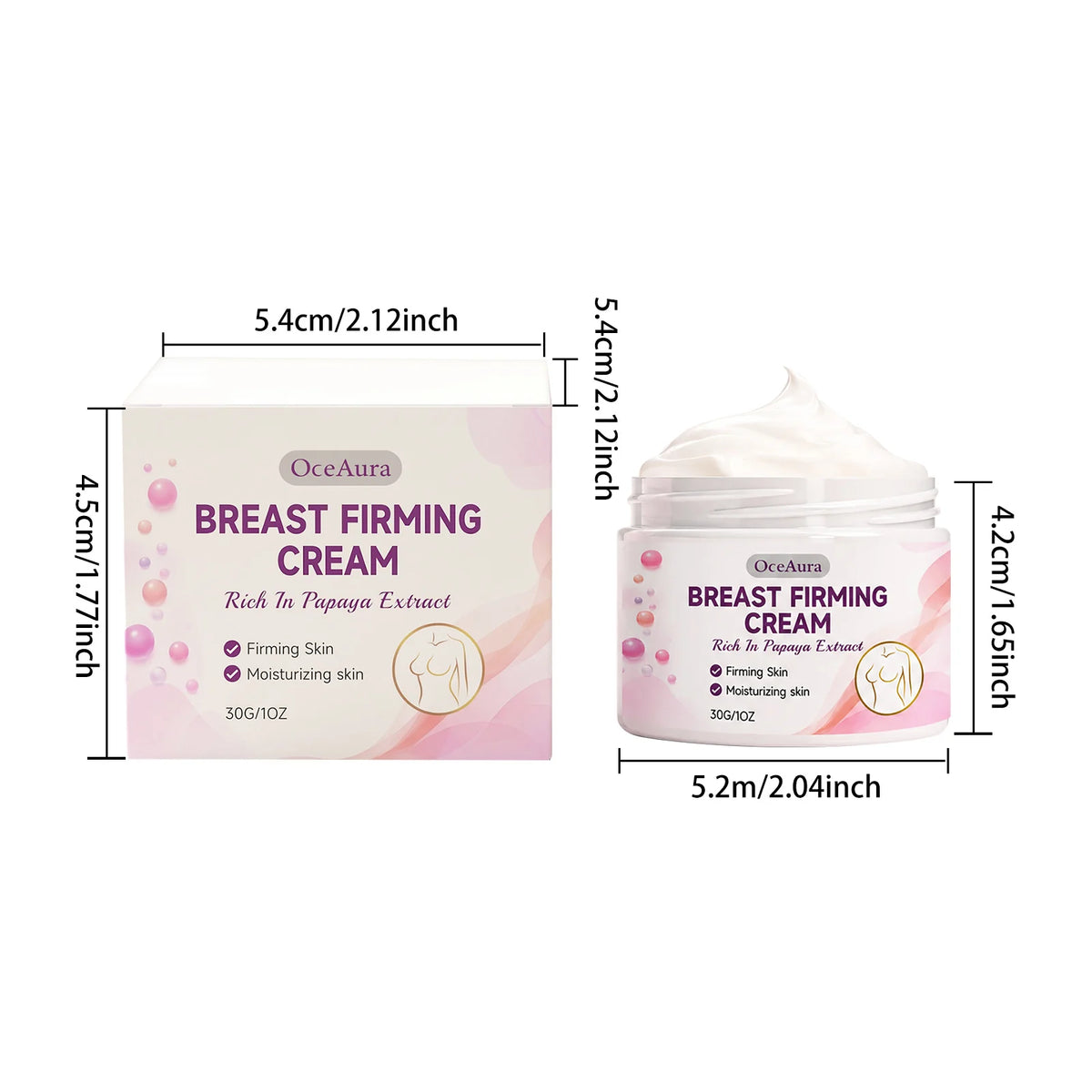 Papaya Extract Chest Care Cream Moisturizes Elastic Skin, Improves Sagging Chest Shape, Daily Chest SPA Massage Nourishing Cream