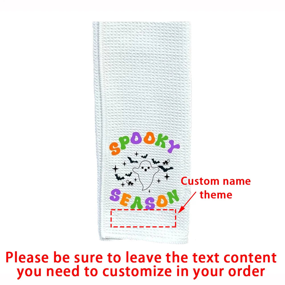 Custom 1Pcs Halloween Theme Dish Towel Tea Towel Halloween Kitchen Decor Fall Gift for Mom Dish Towel Party Table Accessories