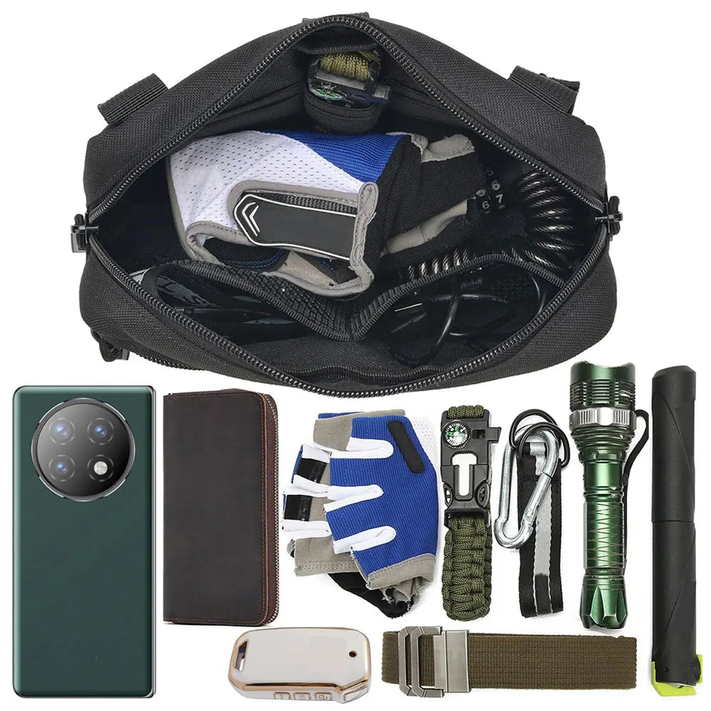 EDC Molle Tactical Pouch Waist Pack Compact Utility Pouches Waist Belt Bag Medical Bags Phone Case Outdoor Hunting Accessories