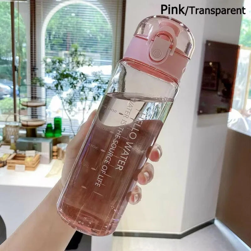 Sports Transparent Water Bottle 780ml Portable Gym Travel Clear Leakproof Drinking Bottle Frosted Bottle