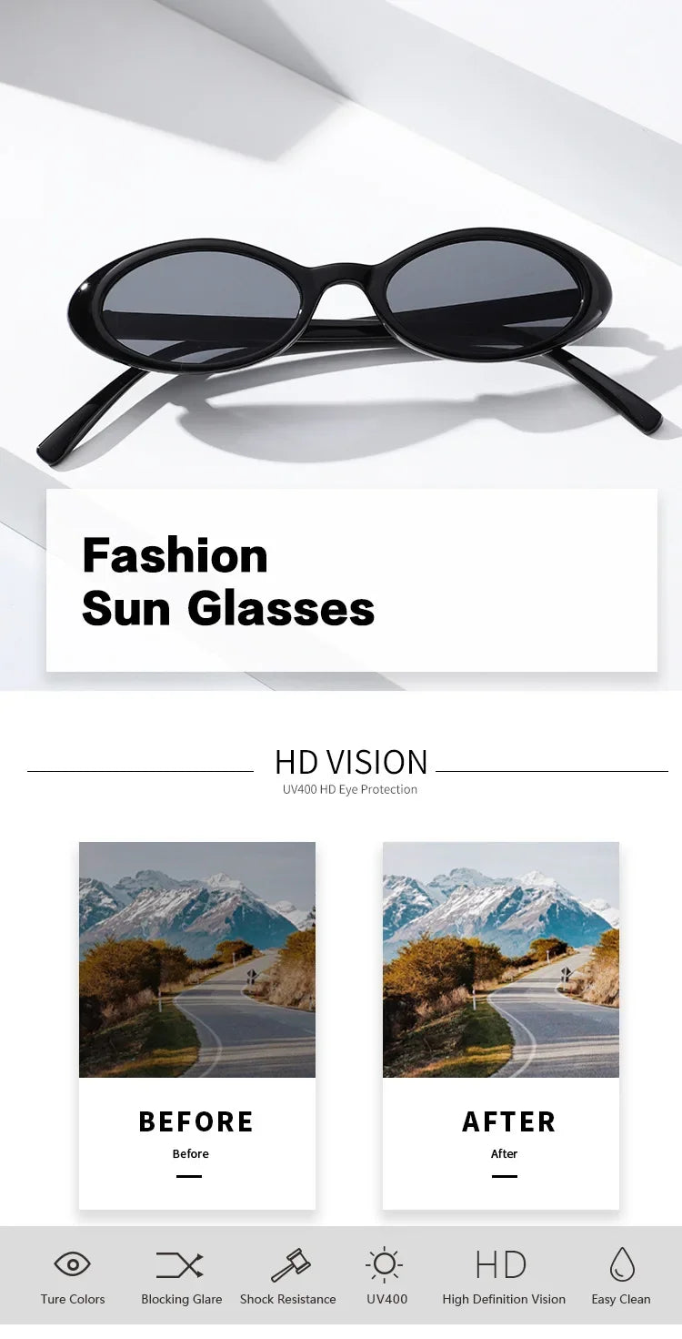 Vintage Oval Sunglasses 2025 Men Luxury Brand Designer Small Oval Sun Glasses Retro Fashion Women Sun Glasses Oculus