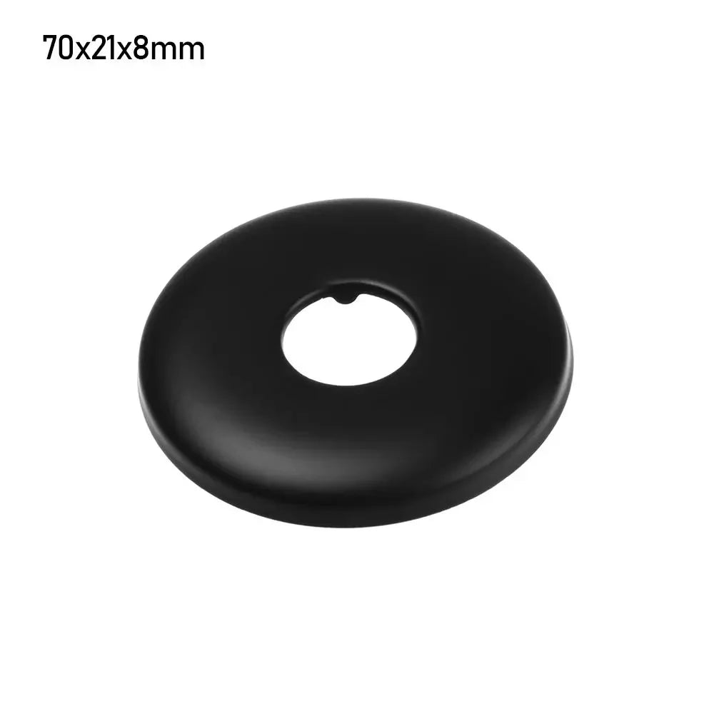 Black Shower Faucet Decorative Cover Chrome Finish Stainless Steel Wall Flange Water Pipe Wall Covers Bathroom Faucet Accessory