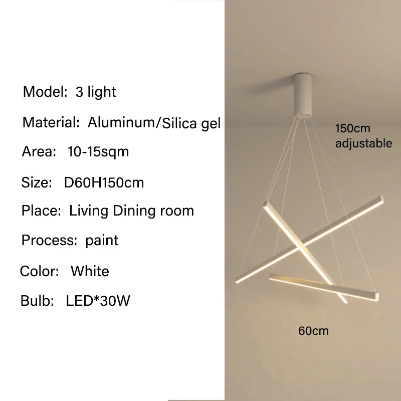 Modern LED Ceiling Chandelier Stair Living Room Pendant Lamp Kitchen Hall Hanging Light Indoor Home Decoration Lighting Fixture