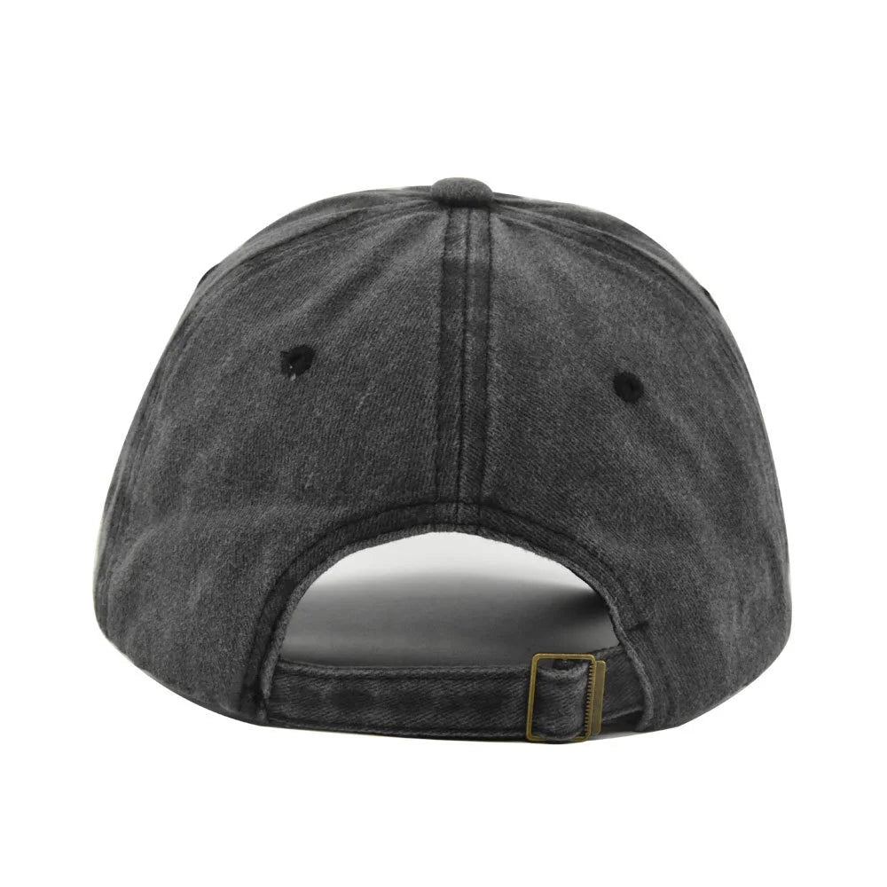 Unisex Baseball Cap Washed Adjustable Sun Hat Soft Top Peaked Hat Men Women Trucker Hat Vintage Outdoor Running Hat Adjustable