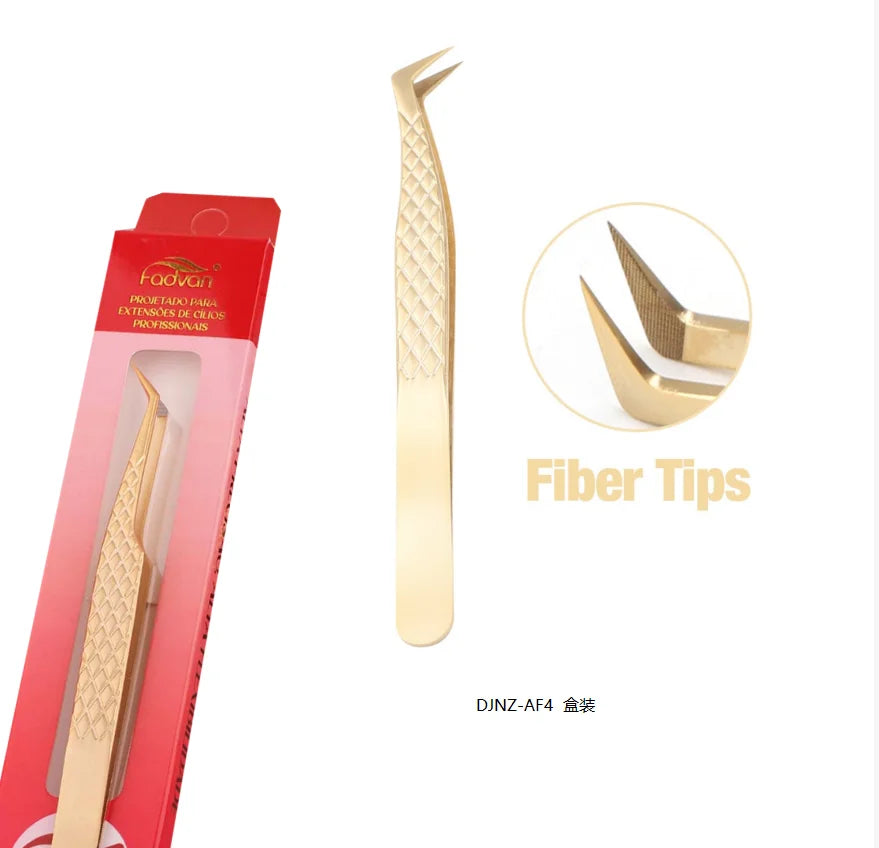 FADVAN High-precision Fiber Tip Tweezer for Eyelash Extensions Stainless Steel Antistatic Straight Tools with Boxed