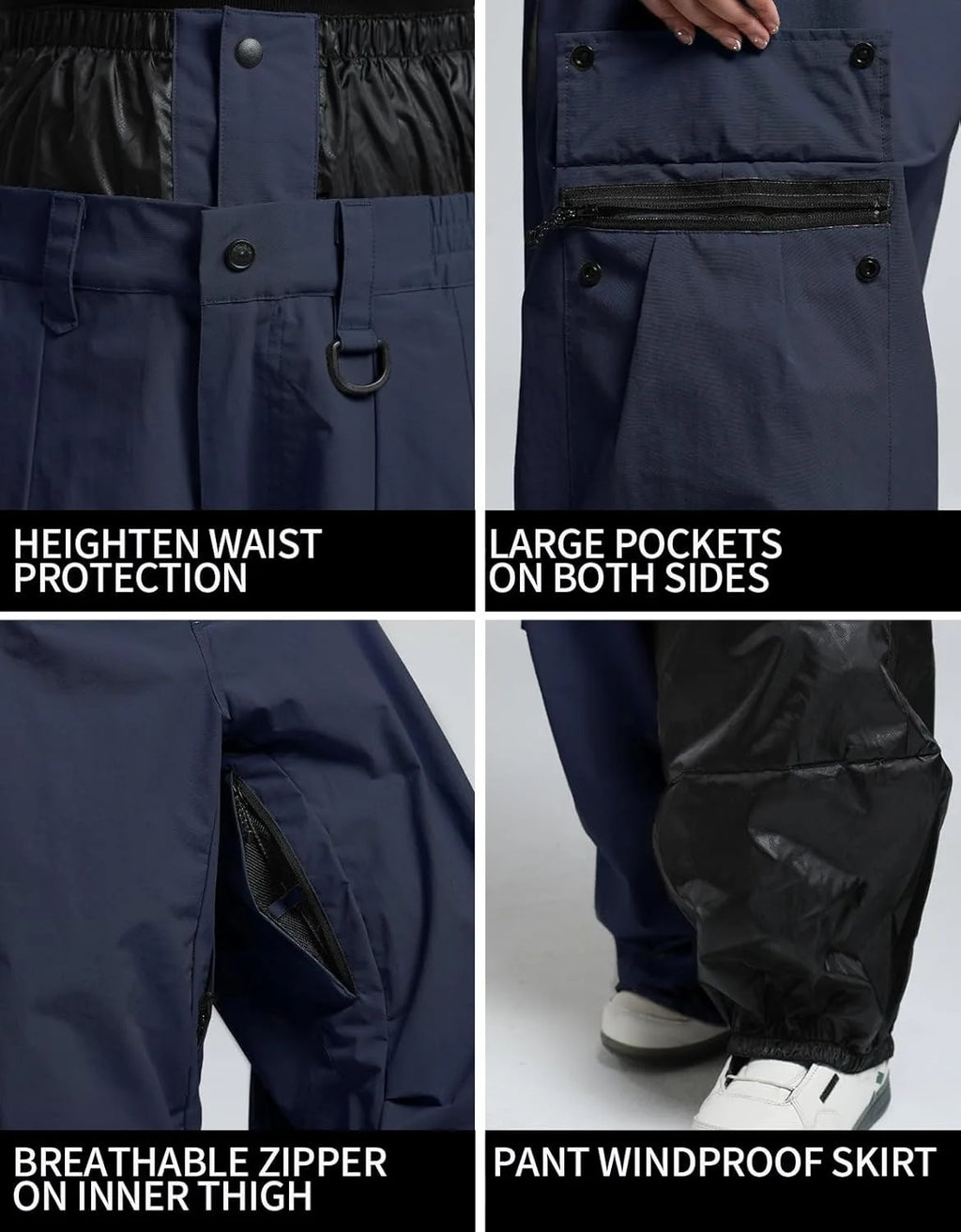 GSOU SNOW 2025 Loose Skiing Pants Snowboard Sport Trousers Outdoor Waterproof Windproof Ski Wear Winter Warm Female Ski Britches
