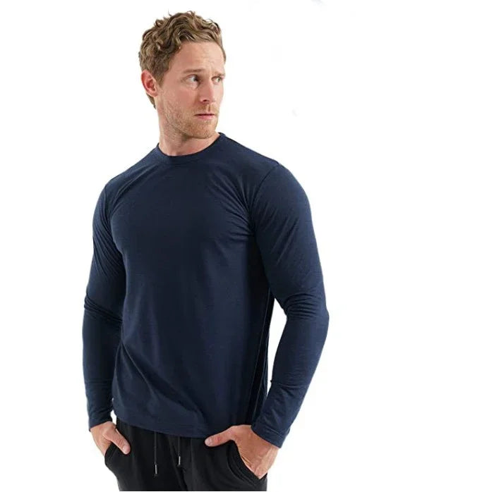 100% Merino Wool Thermal Underwear Men Merino Wool Base Layer Shirt 240G Winter Warm Wicking Breathable Anti-Odor USA Size