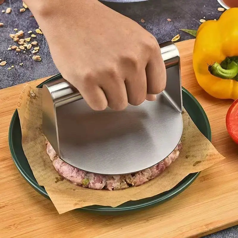 Hamburger Press Stainless Steel Smash Burger Press Patties Meat Masher Circular Meat Press Mold for Deli Meats Kitchen Gadgets