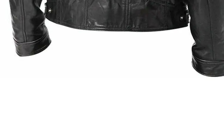 Winter Stand Collar Zip-Up Pocket PU Leather Jacket Men's Slim Business Casual